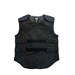 Rebel Minds Vest Mens Medium Black Quilted Tactical Hook & Loop Biker Bodywarmer